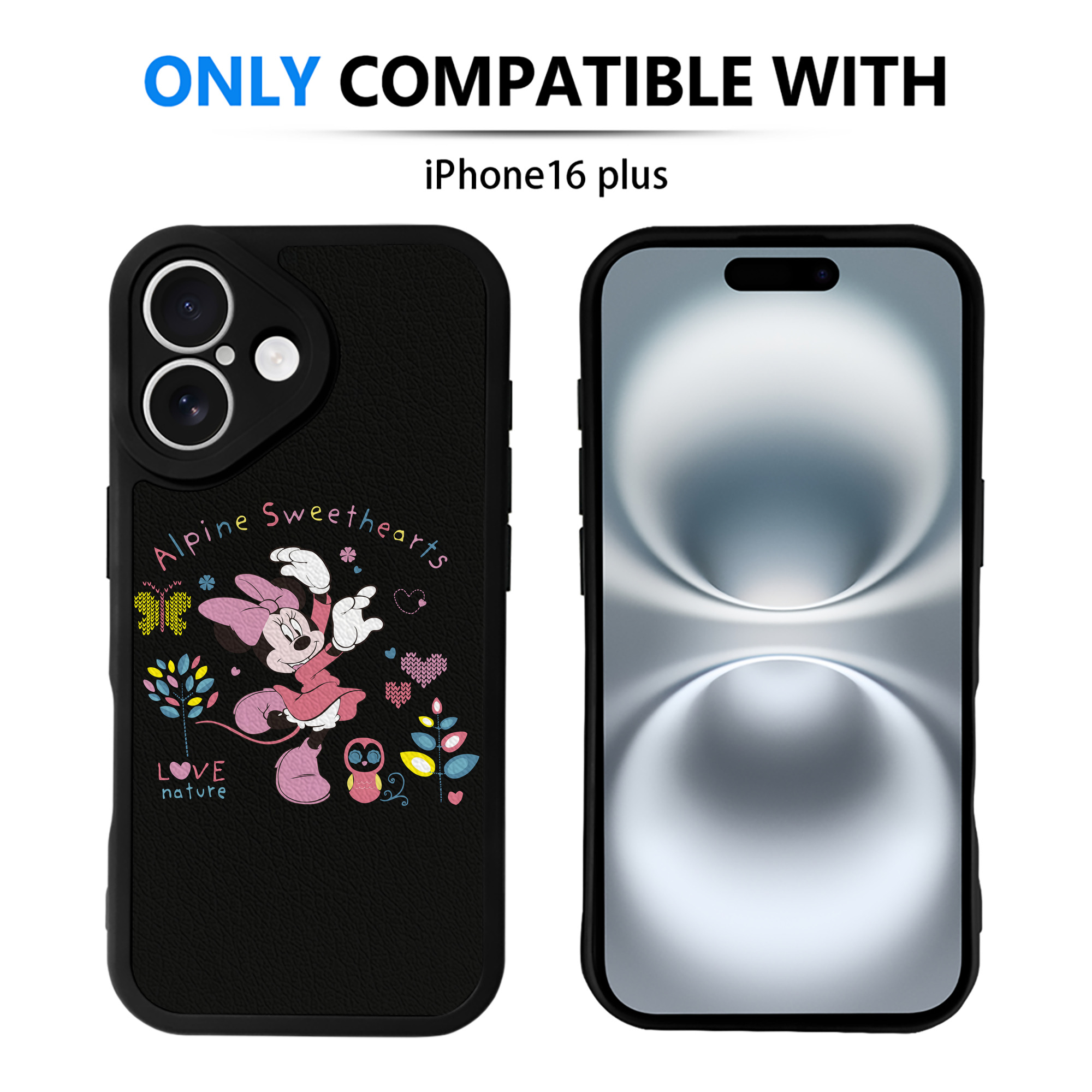 （画像用） ミッキーマウス Mickey Mouse 【iPhone 16シリーズ対応】シリコンスマホケース（レザー調） 材質：シリコン